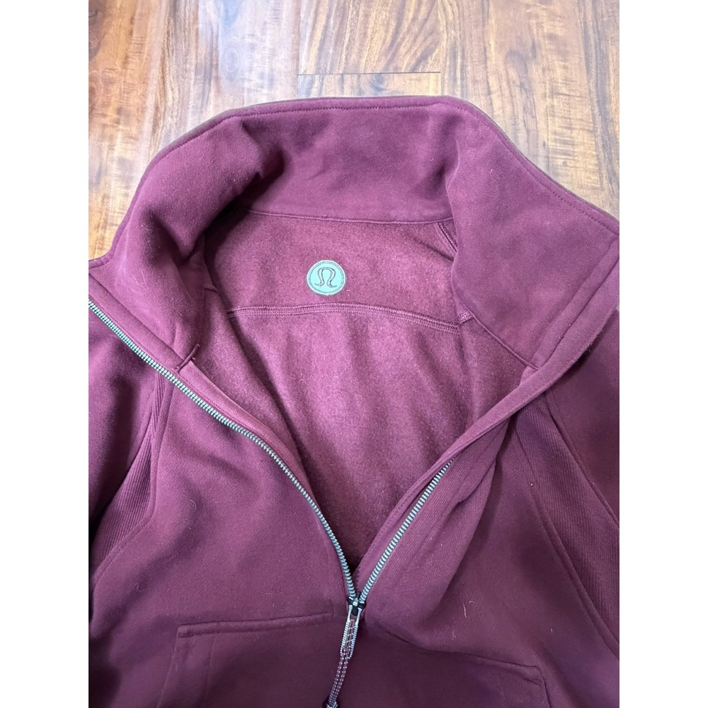 Lululemon Womens Burgundy Scuba Oversized Funnel Neck Half-Zip LW3FJ6S SZ M/L - Picture 7 of 8
